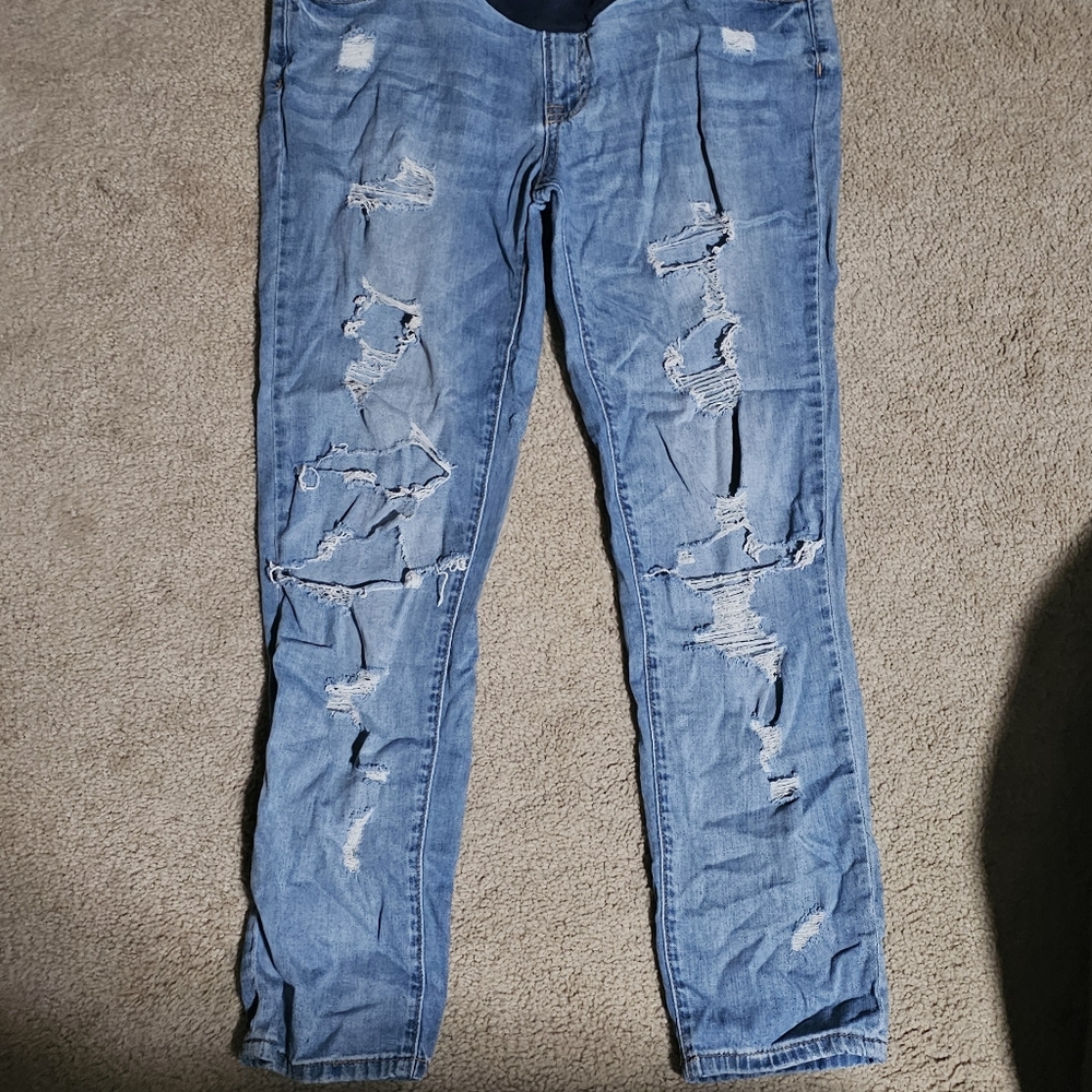 Pink blush maternity jeans